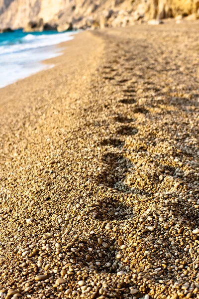 해변에 발자국 — 스톡 사진