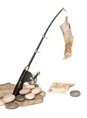 Fishing euro bills