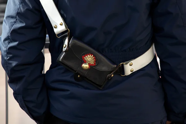 Bandolier of italian policeman — Stock Photo, Image