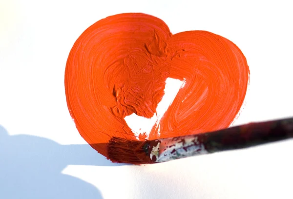 Dipingere un cuore — Foto Stock