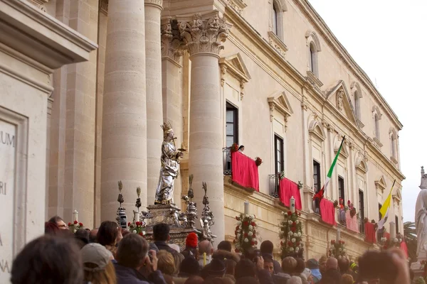 Procissão de Santa Lúcia em Ortigia — Fotografia de Stock