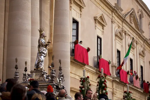 Saint lucia procesji w ortigia — Zdjęcie stockowe