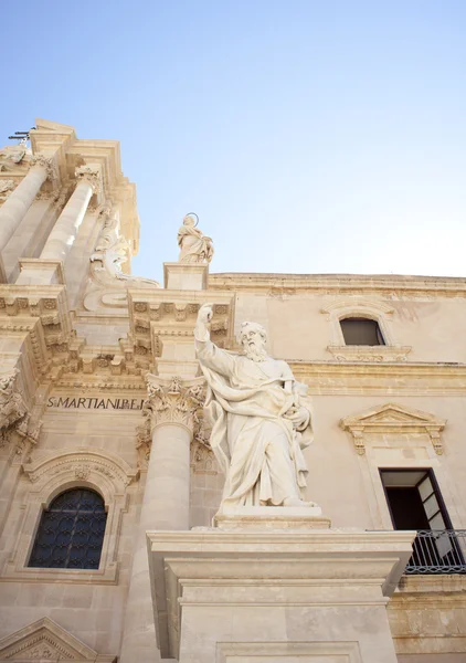 St. Peter Statue Syrakus Kathedrale — Stockfoto
