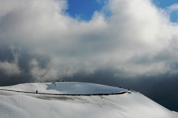 Etna, sopka Sicílie sněhem — Stock fotografie