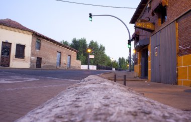 Houses at sunrise, Spain