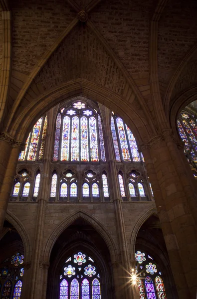 Windows van leon kathedraal — Stockfoto