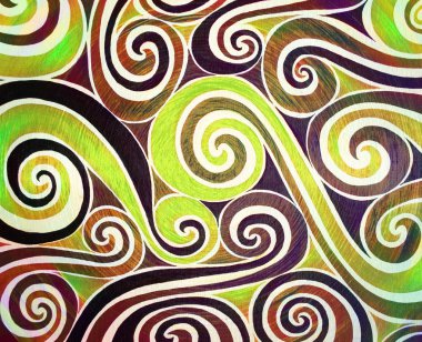 Spirals of acid psychedelic colors clipart