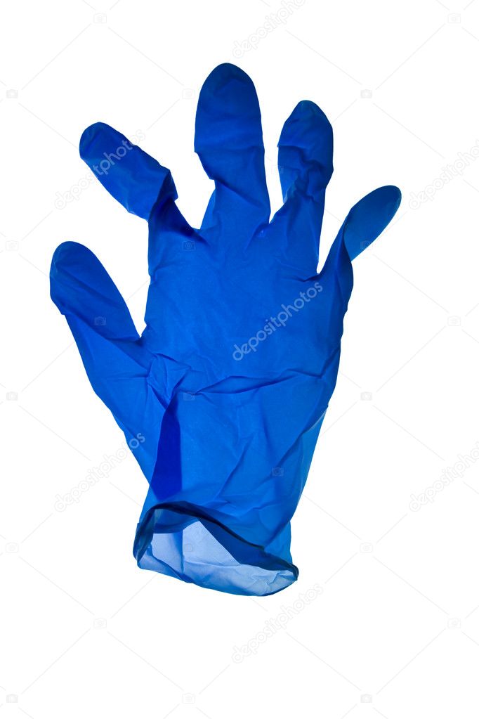 Blue latex glove
