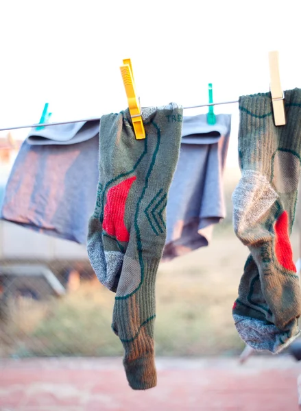 Calcetines verdes para secar —  Fotos de Stock