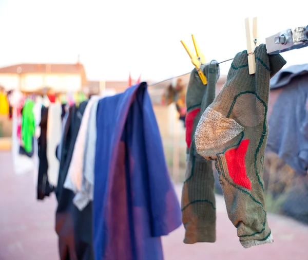 Calcetines verdes para secar —  Fotos de Stock