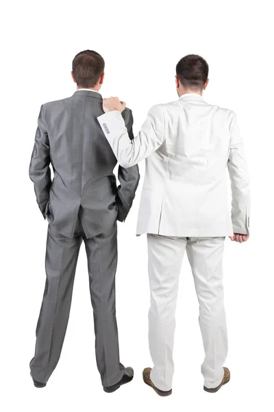 Discutono due uomini d'affari. vista posteriore. — Foto Stock