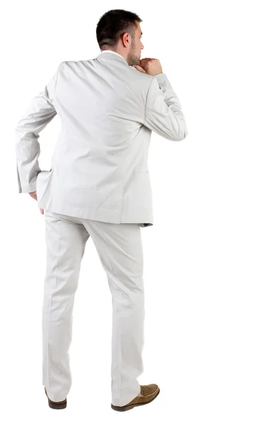 Thoughtful businessman. Rear view. — Stock Photo, Image