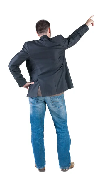 Young expert looks ahead. rear view. — Stock Photo, Image