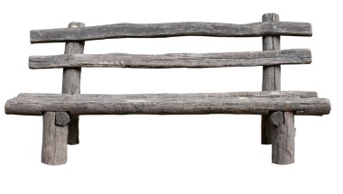 Ancient rural bench from logs. clipart