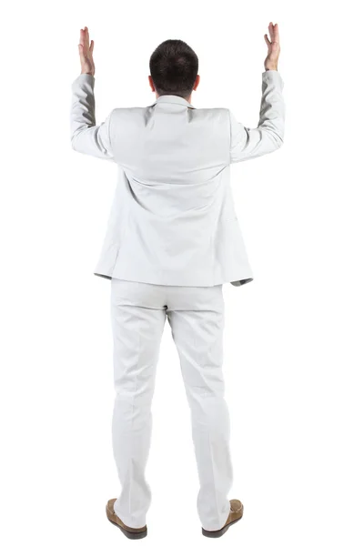 Back view of shocked and scared young business man. — Stock Photo, Image
