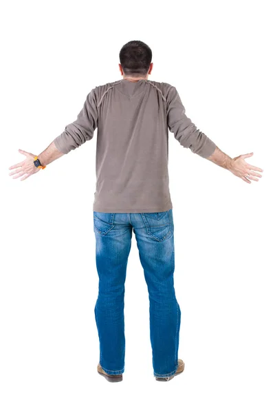Back view of shocked and scared young man. — Stock Photo, Image