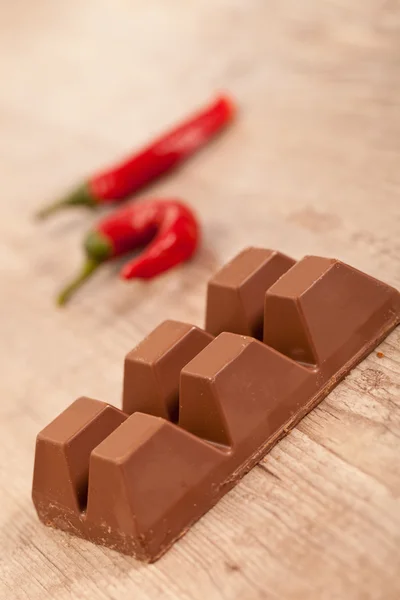 Čokoláda a chili — Stock fotografie