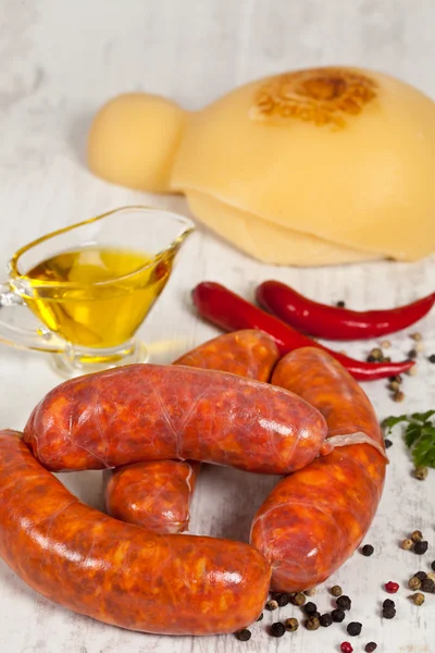 Salsiccia italiana cruda — Foto Stock