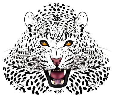 Vector leopard executed in the form of a tattoo