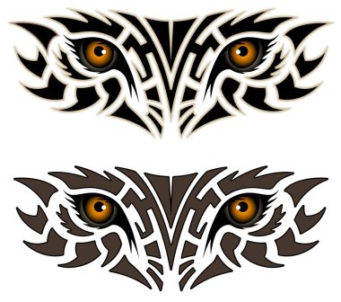 Eyes of an animal, tribal tattoo clipart