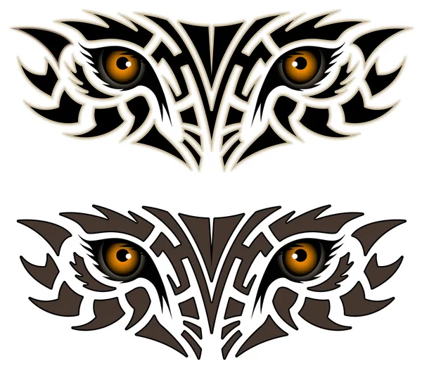 Eyes of an animal, tribal tattoo — Stock Vector