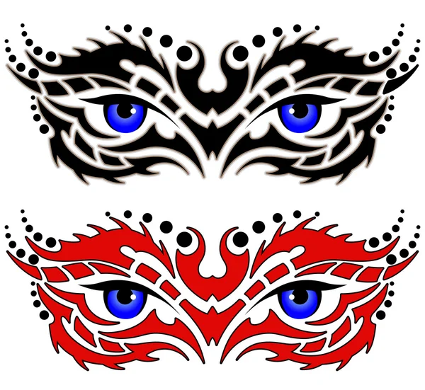 Ögon, tribal tattoo — Stock vektor