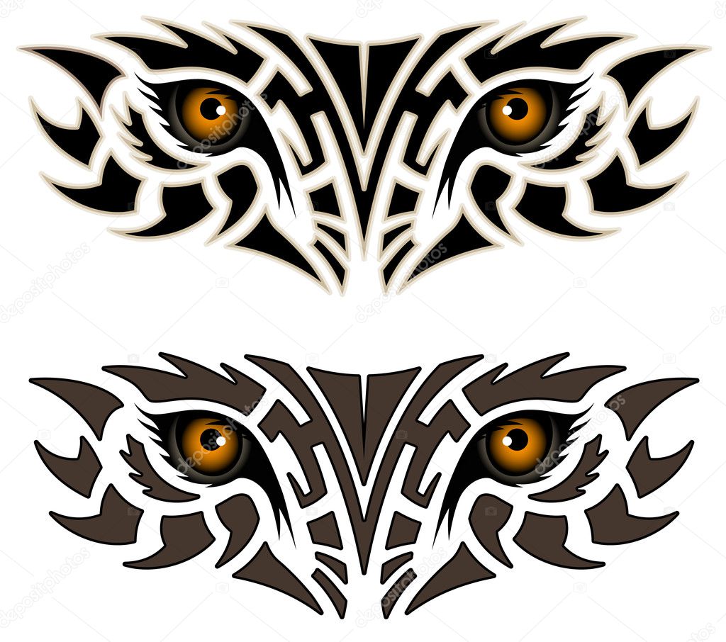 Vector leopard executed in the form of a tribal tattoo Stock