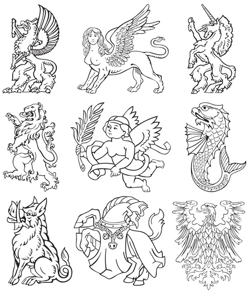 Monstruos heráldicos vol VIII — Archivo Imágenes Vectoriales