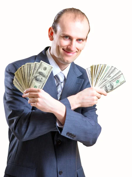 Hombre alegre con dinero —  Fotos de Stock