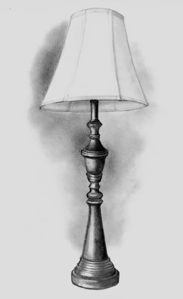Bleistiftzeichnung einer Lampe — Stockfoto