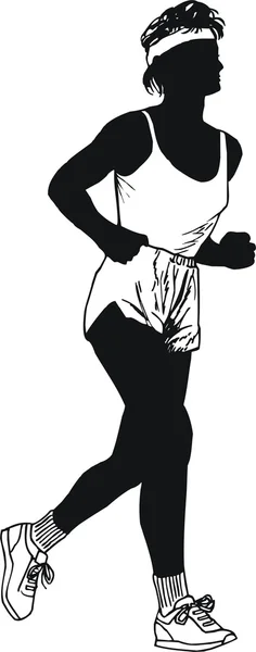 Black i white illustration of a woman doing gymnastics — Stock Photo, Image
