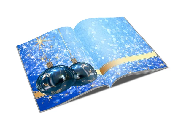 3D elszigetelt illusztráció karácsonyi labdák képeskönyv — Stock Fotó