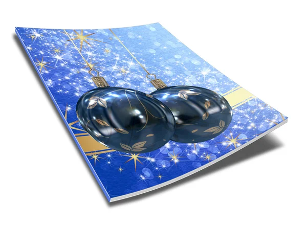 3D elszigetelt illusztráció karácsonyi labdák képeskönyv — Stock Fotó