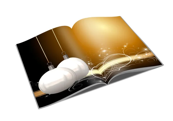 3d isolato illustrazione palle di Natale libro illustrazione — Foto Stock