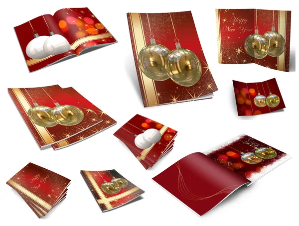 Coleção de bolas de Natal livros de imagem — Fotografia de Stock