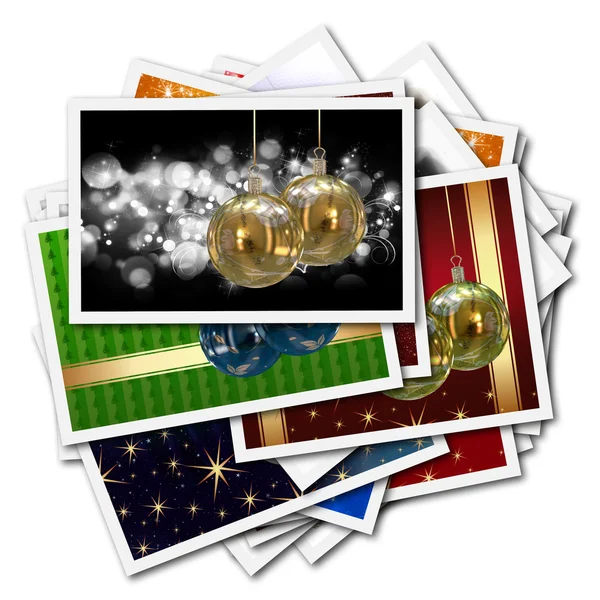 3d isola illustrazione di palle di Natale collage sfondo — Foto Stock