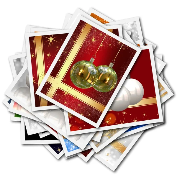 3D isolat illustration av julen bollar collage bakgrund — Stockfoto