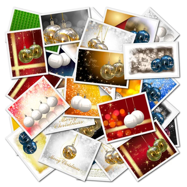 3D Weihnachtskugeln Collage Hintergrund — Stockfoto