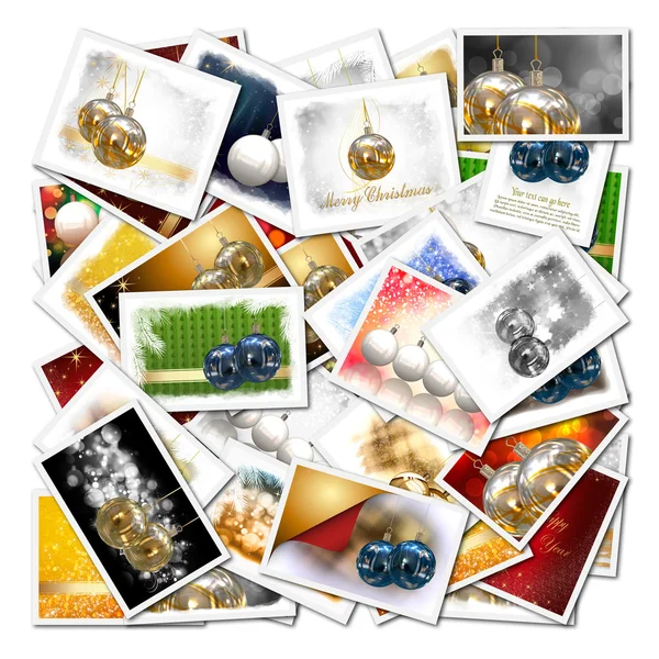 3d palle di Natale collage sfondo — Foto Stock
