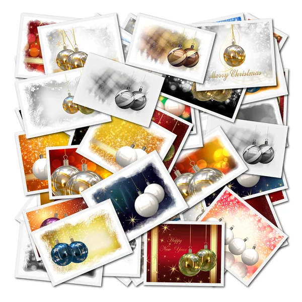 3d bolas de Navidad collage fondo —  Fotos de Stock