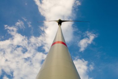 Wind turbine, a bottom view clipart