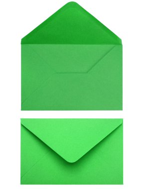 Green envelope isolated on white background clipart