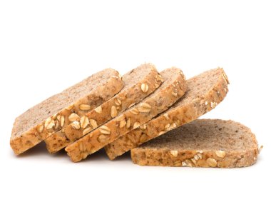 Healthy bran bread slices with rolled oats clipart