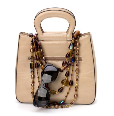 Beyaz arka plan üzerinde izole lüks Bayan el çantası