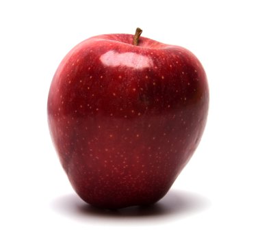 Beyaz arkaplanda kırmızı elma izole edildi