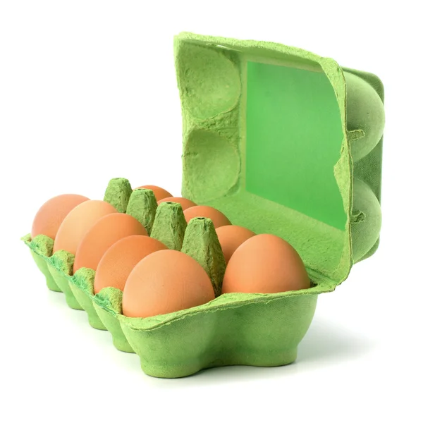 Brown eggs in case — Stock Photo, Image