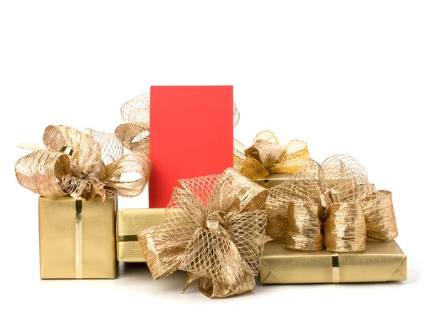 Luxe geschenken geïsoleerd op witte achtergrond — Stockfoto