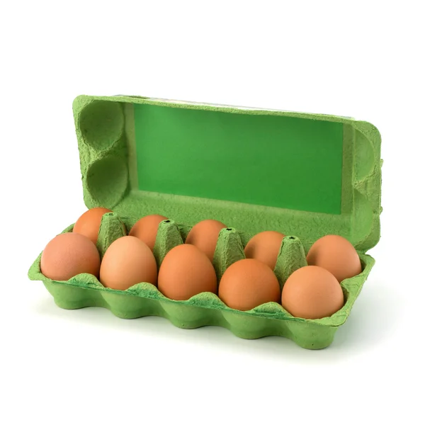 Brown eggs in case — Stock Photo, Image