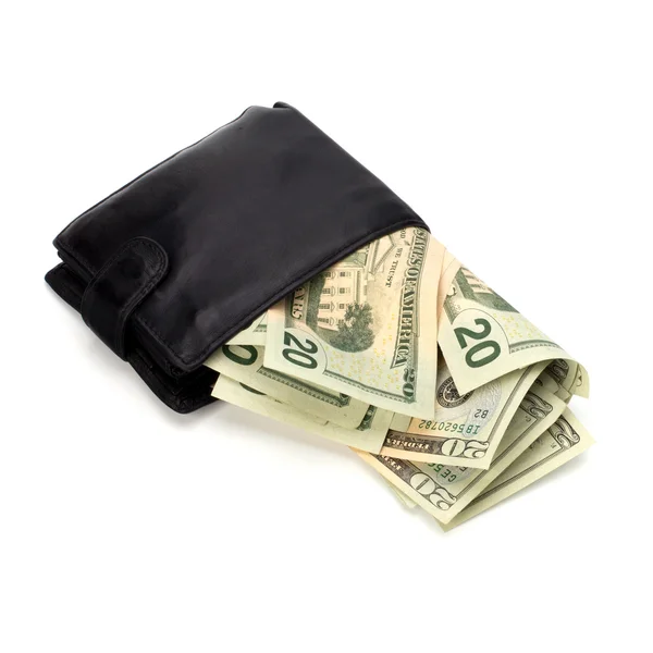 Deri çanta para — Stok fotoğraf