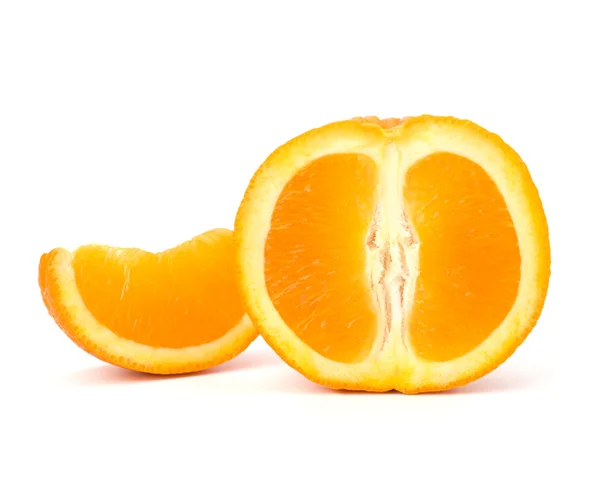 Sliced orange fruit segments isolated on white background — Stock Photo, Image
